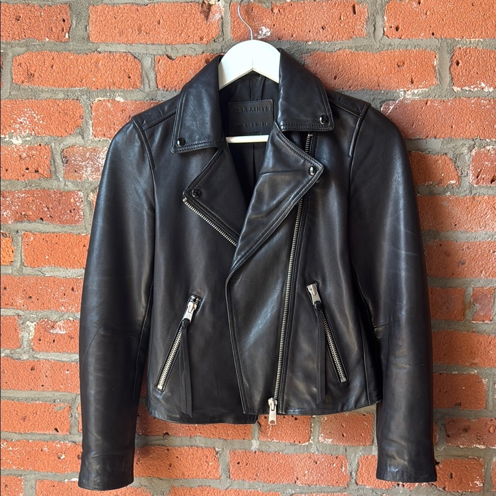 All Saints Black Leather Jacket